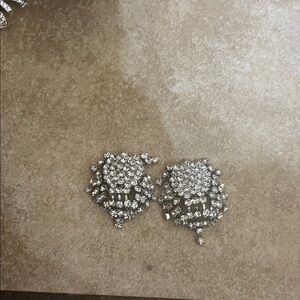 Vintage rhinestone clip on earrings